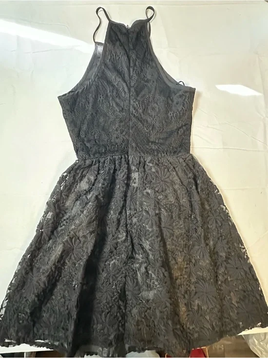 Lush Black Lace Halter Dress - Picture 6 of 8